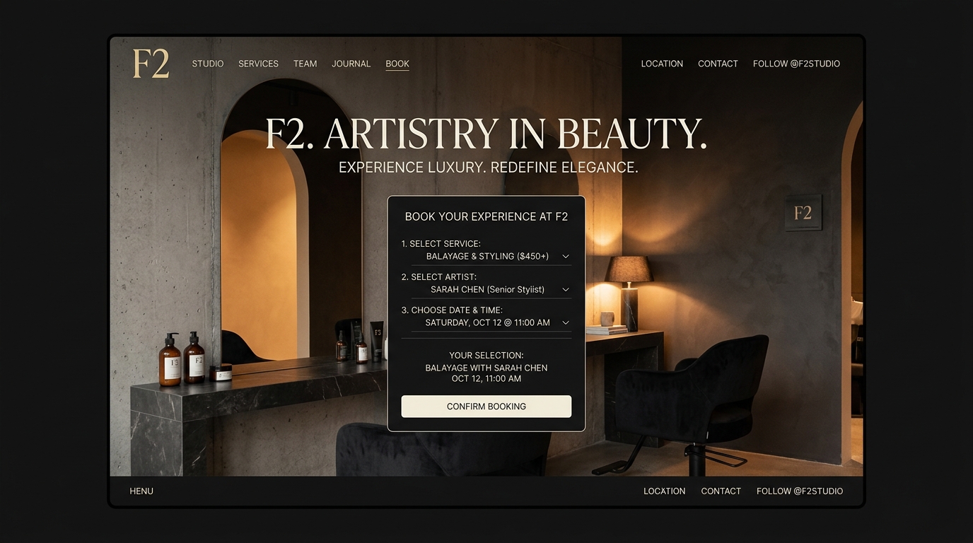 F2 Hair & Beauty Studio Website Case Study
