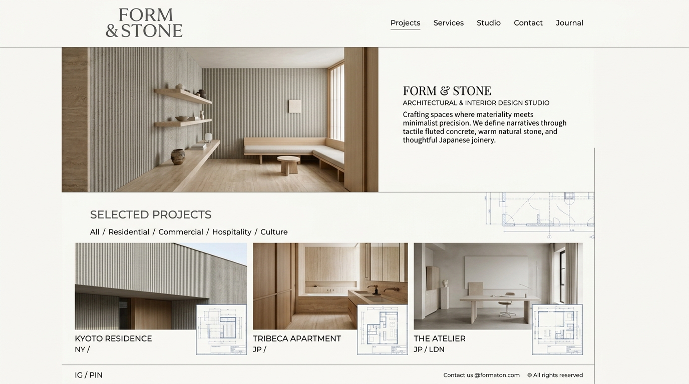 Form & Stone Architecture Studio Website Case Study